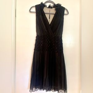 NWT Ellie Tahari Samantha Dress Black/Camel Size 0